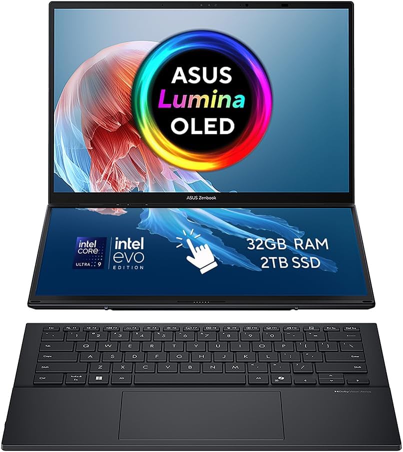 Laptop Asus ZenBook Duo UX8406CA / Core Ultra 9 / RAM 32 GB / 2TB SSD / 14,0″ 2.8K